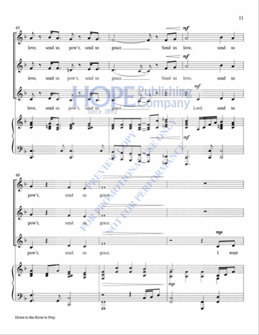 Down to the River to Pray with Lord, Listen to Your Children Voice scores gallery preview page 12
