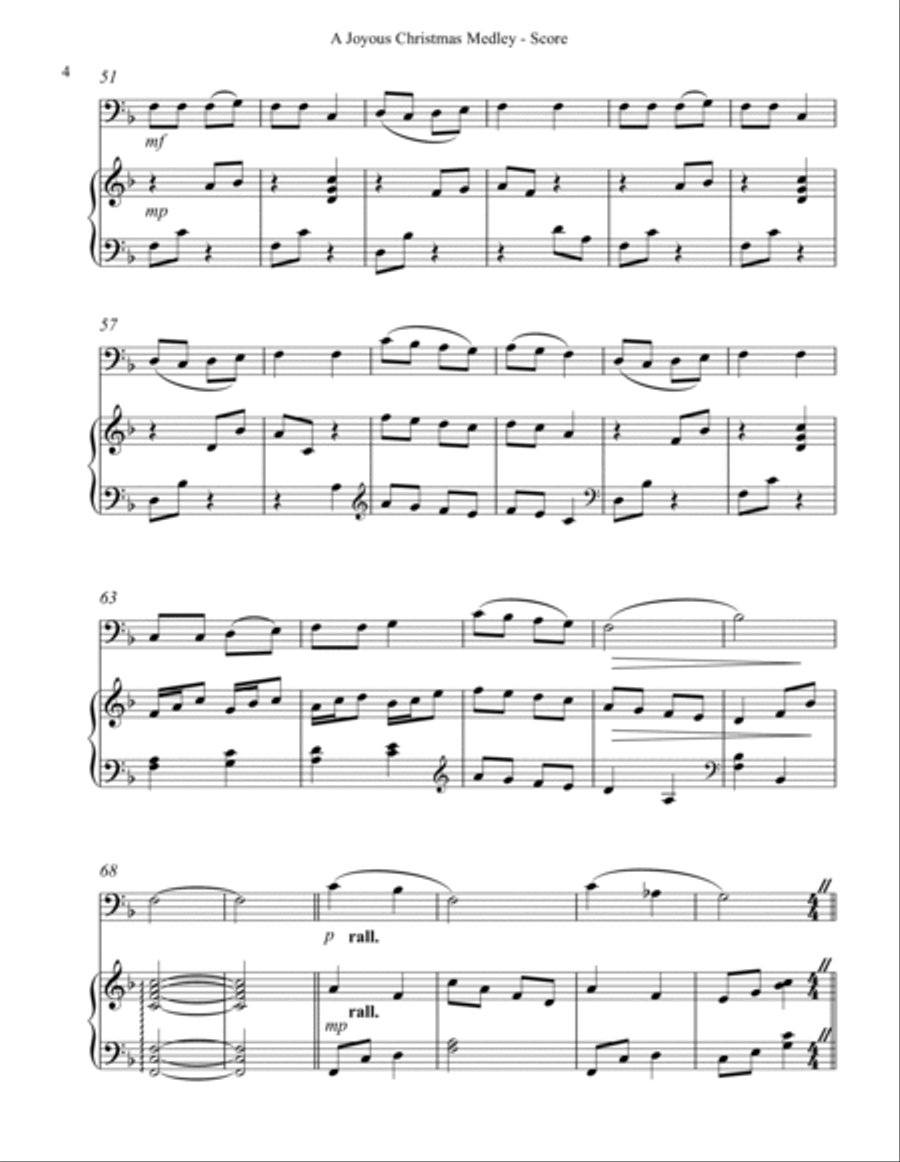 A Joyous Christmas Medley, Duet for Cello & Harp String Duet scores gallery preview page 4
