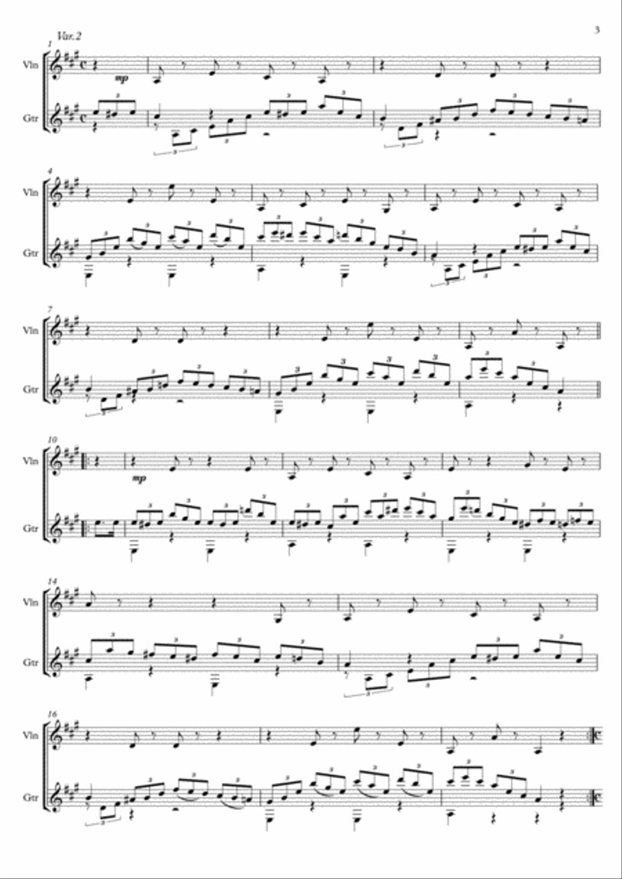 Violin Guitar duet by Mauro Giuliani String Duet scores gallery preview page 3