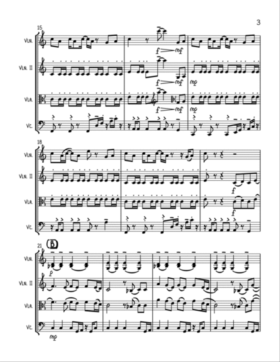 Can't Stop The Feeling from TROLLS String Trio scores gallery preview page 3