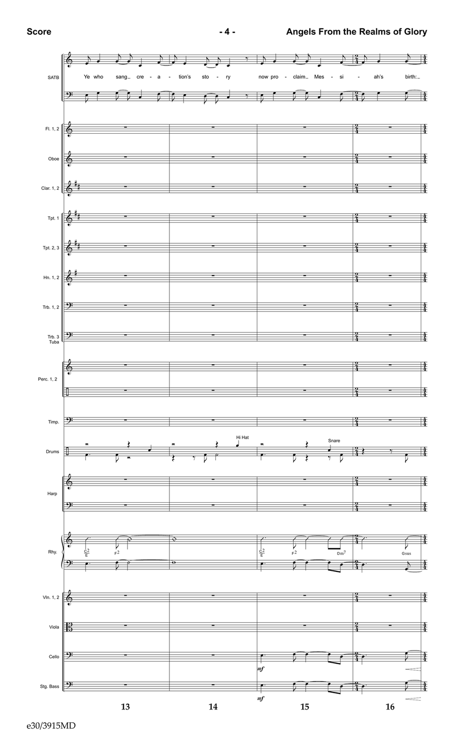 Angels from the Realms of Glory - Downloadable Orchestration Set of Parts scores gallery preview page 6