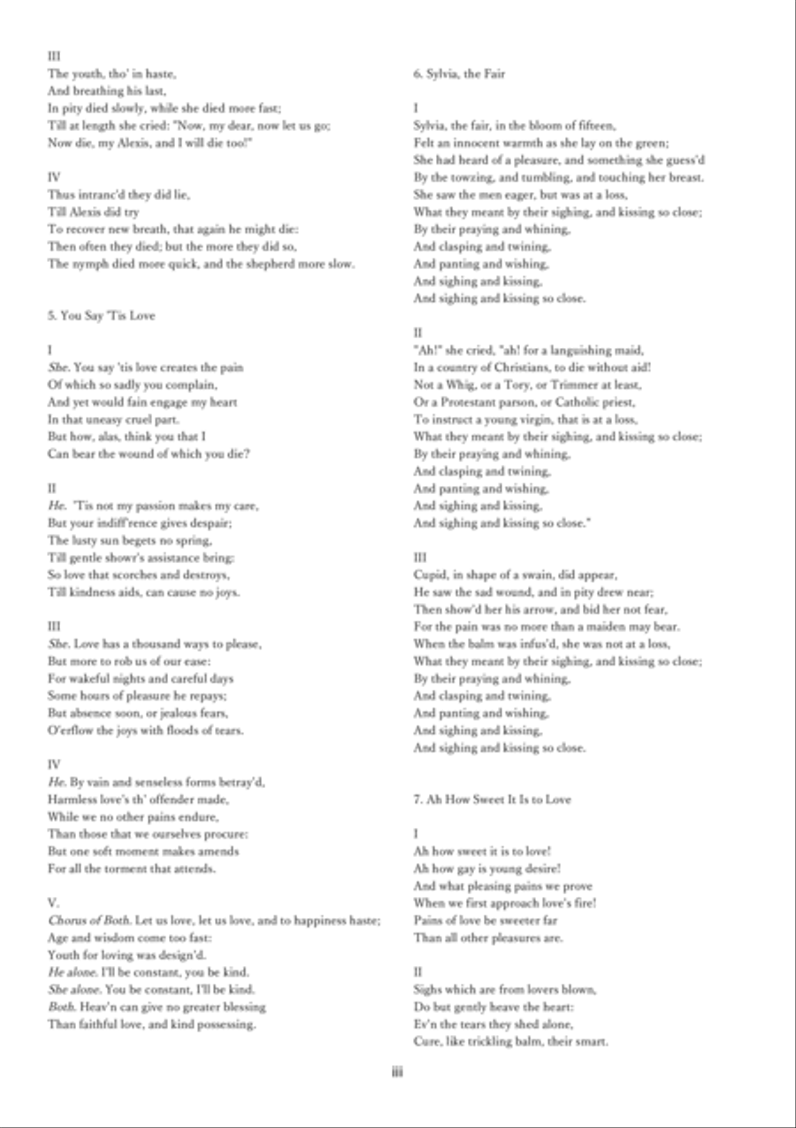 Love-Canzonettes: 10 strophic works for SATB a capella choir on bucolic poems of John Dryden 4-Part scores gallery preview page 3