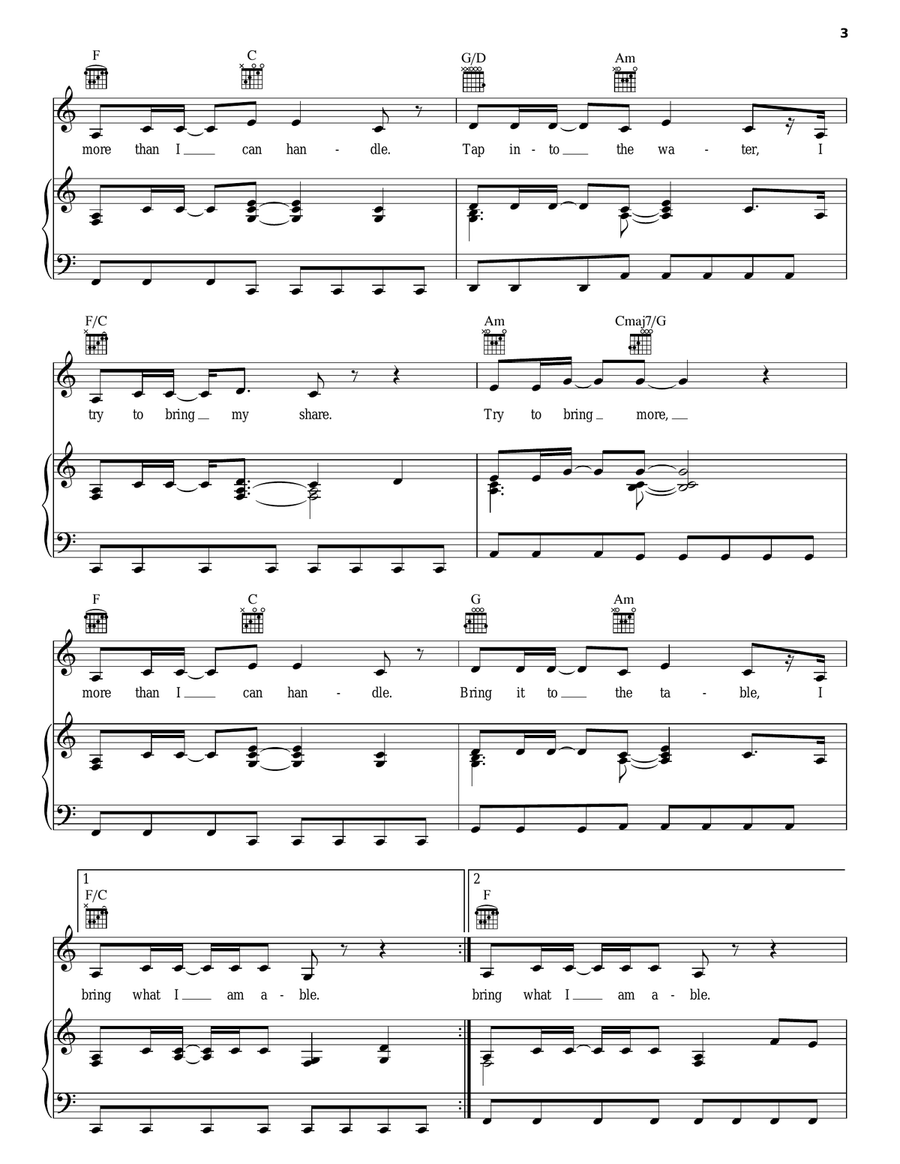 World On Fire Piano, Vocal, Guitar scores gallery preview page 3