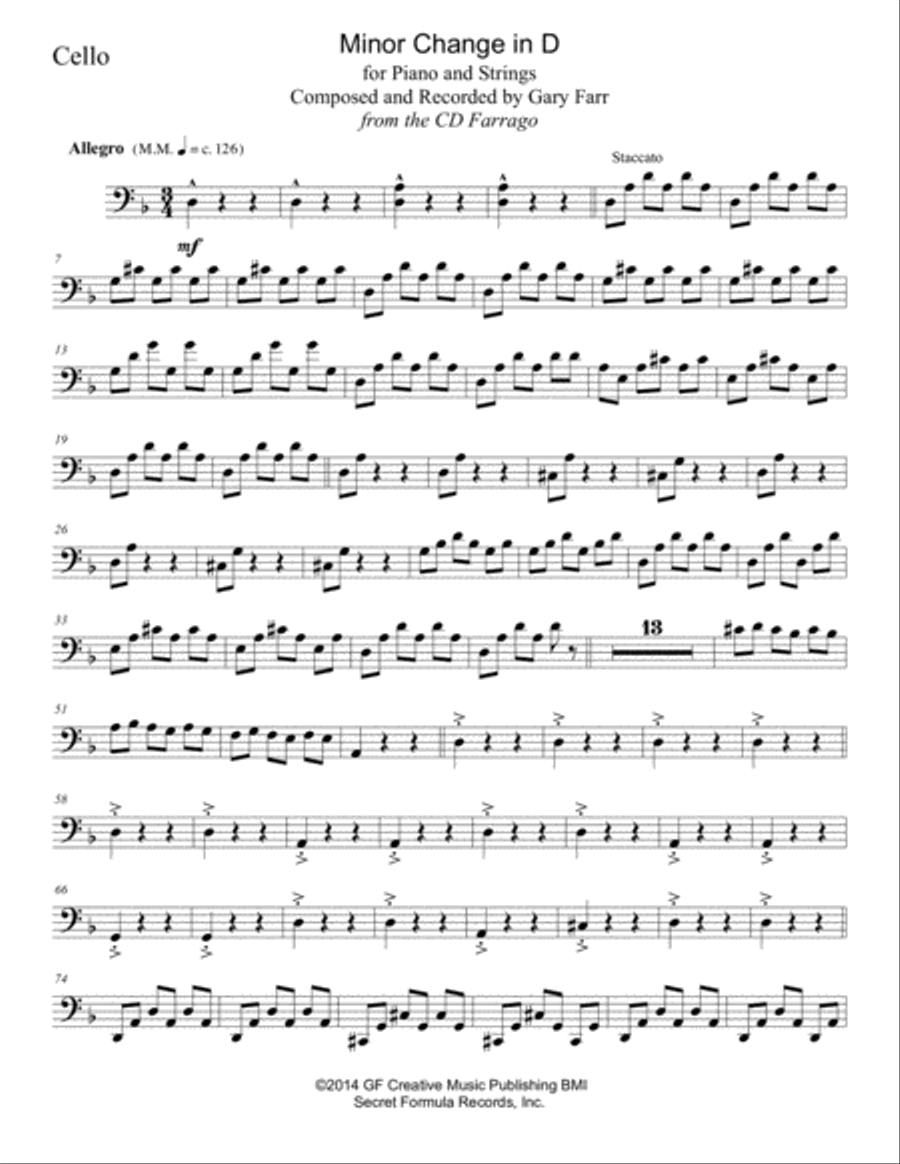 Minor Change in D for Piano & Strings String Orchestra scores gallery preview page 3