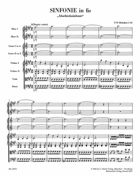 Symphony F-sharp minor Hob. I:45 "Farewell Symphony"