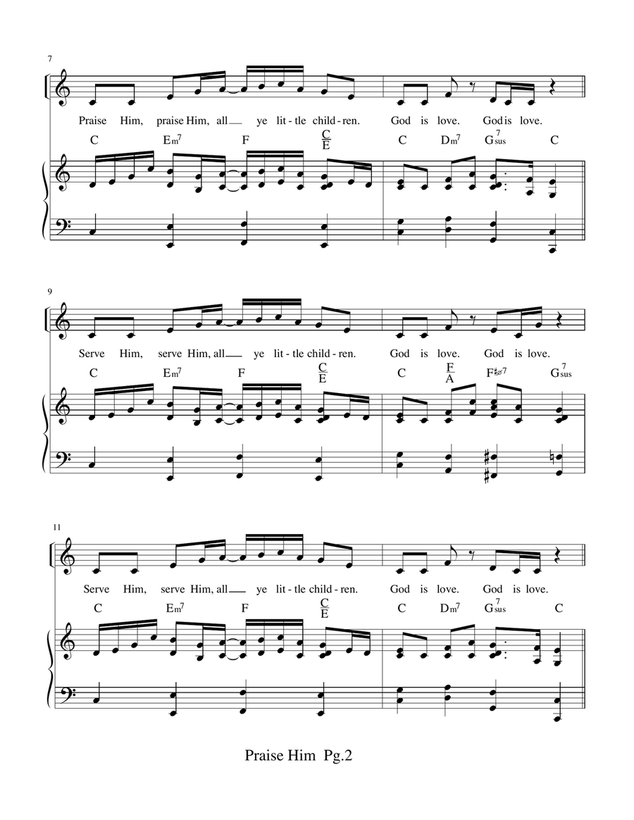 Praise Him, Praise Him / Hallelu, Hallelu Piano, Vocal scores gallery preview page 2