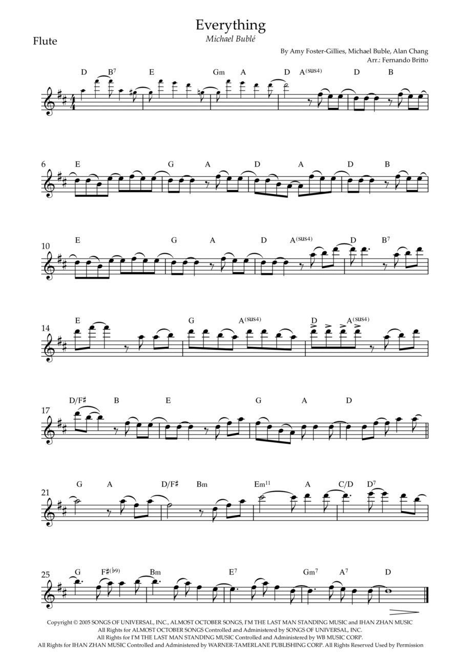 Everything Everything Flute Solo scores gallery preview page 1