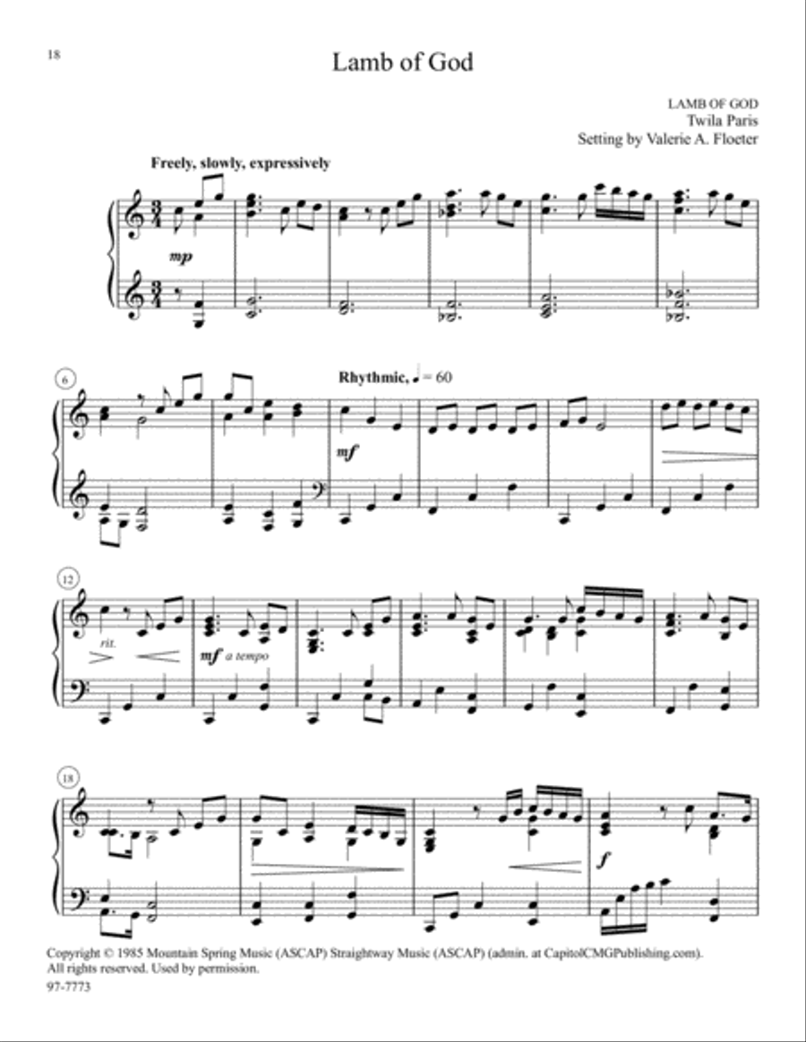 Piano Stylings, Set 3: Hymns for the Church Year Piano Solo scores gallery preview page 6