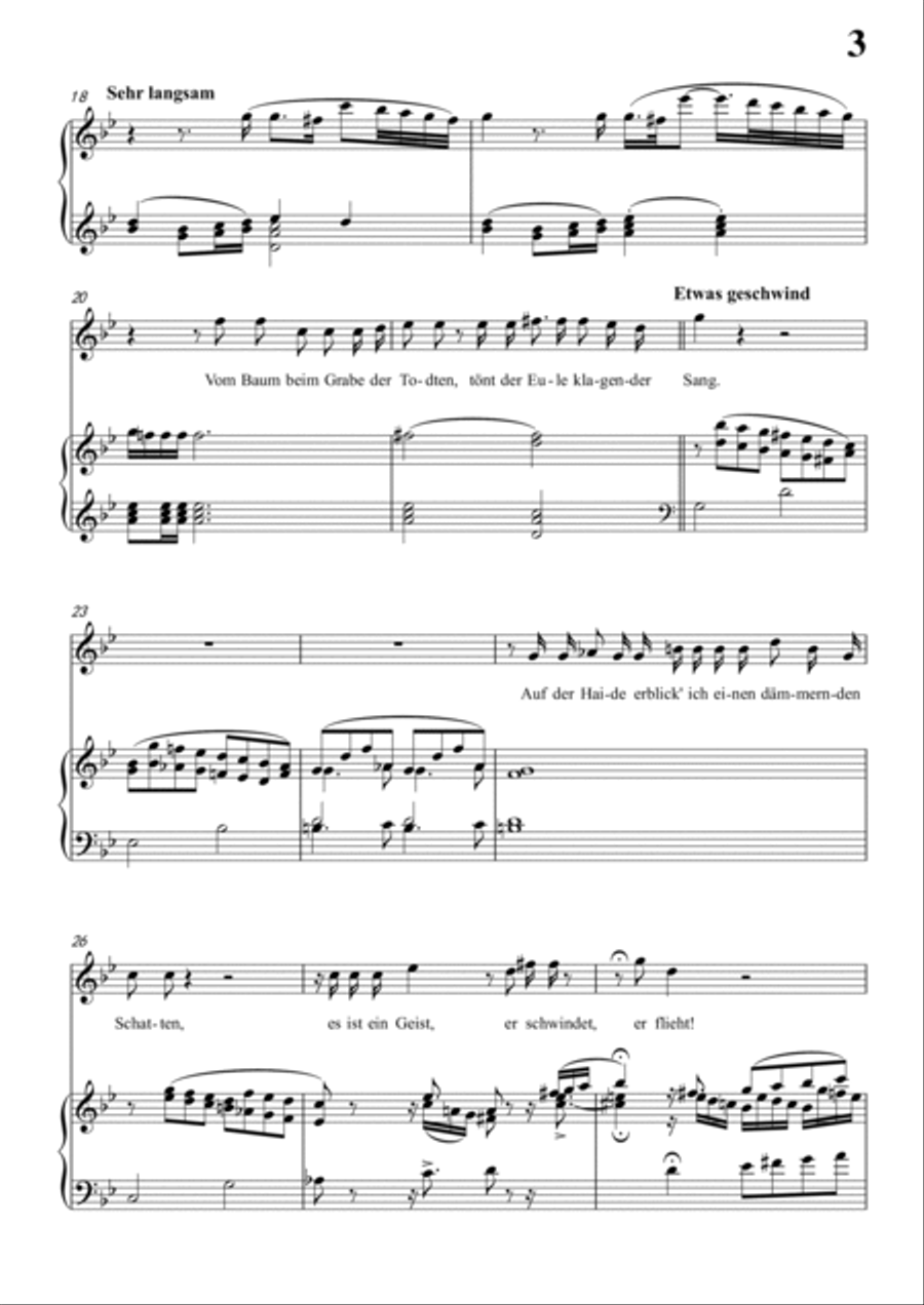 Schubert-Die Nacht in b minor,D.534,for Vocal and Piano Voice scores gallery preview page 4