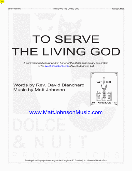 To Serve the Living God-SATB choral work, accompanied image number null