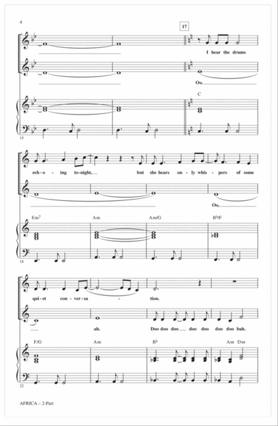 Africa (arr. Roger Emerson) 2-Part scores gallery preview page 2