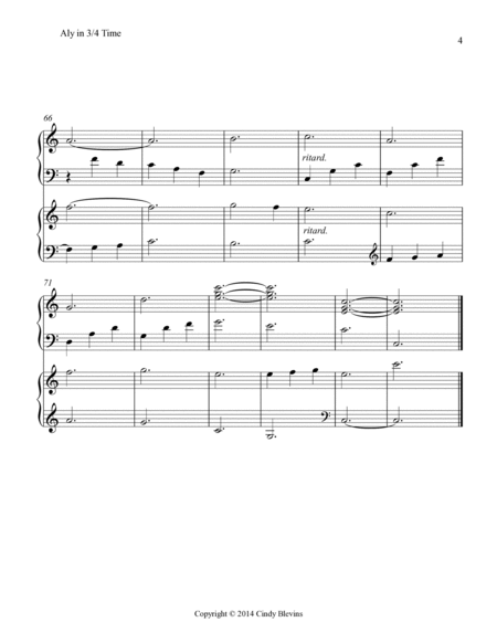 Aly in 3/4 Time, Lap Harp Duet by Cindy Blevins Lap Harp - Digital Sheet Music