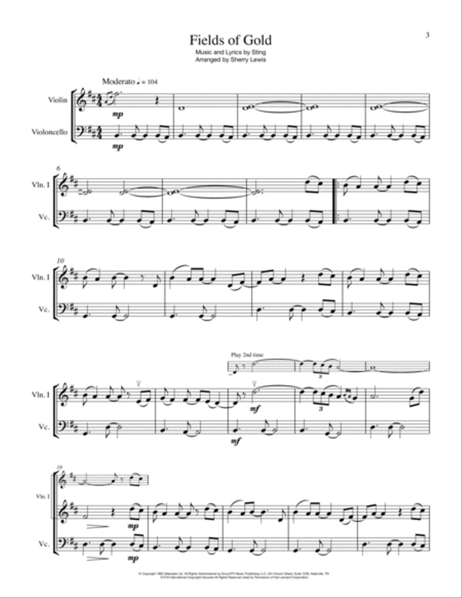 Fields Of Gold String Duet scores gallery preview page 4