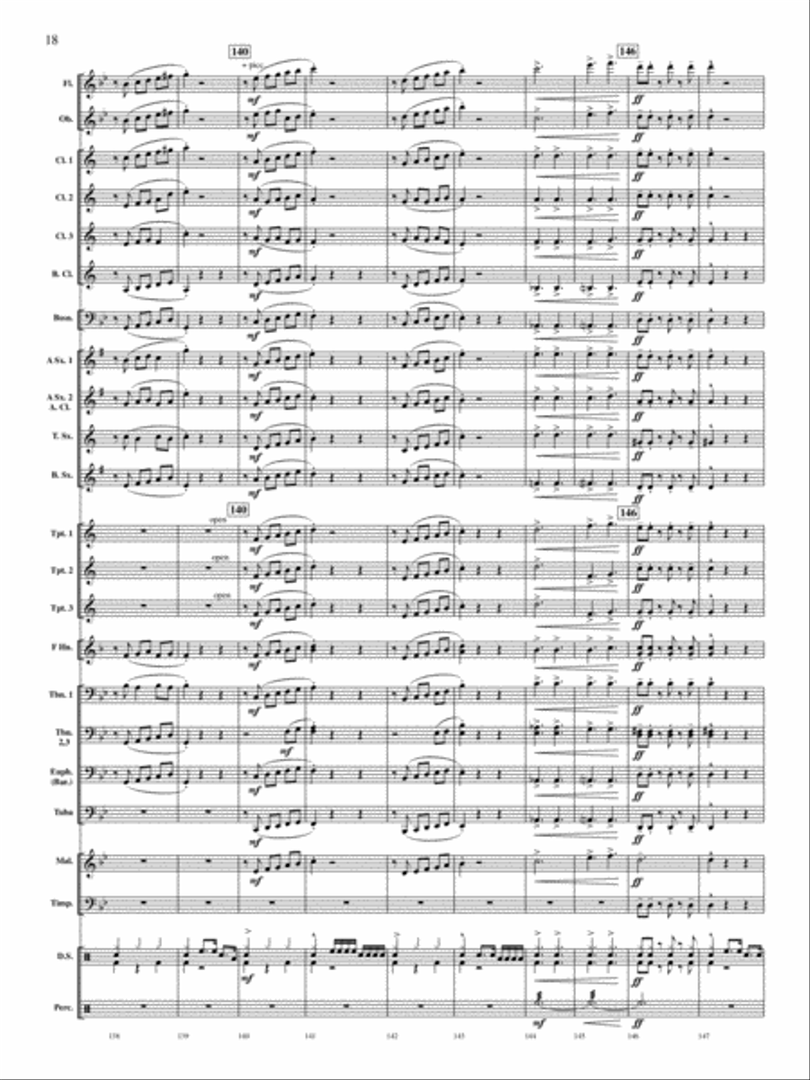 Concerto for Drum Set and Concert Band Concert Band scores gallery preview page 17