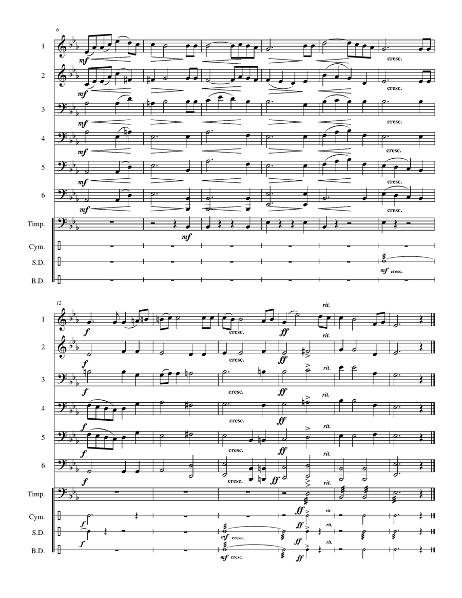 Czech Republic National Anthem:: Kde domov mùj Large Ensemble scores gallery preview page 5