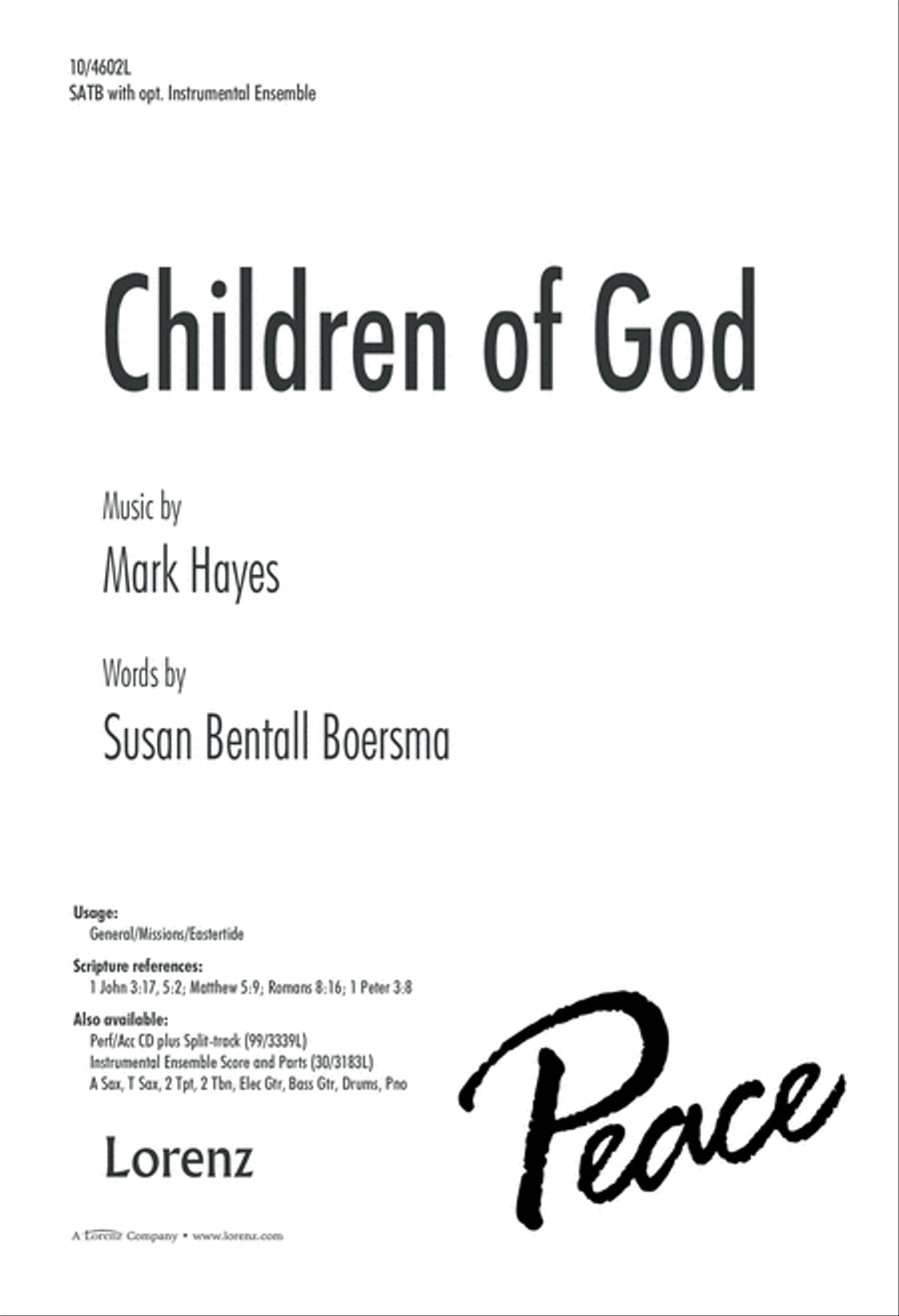 Children of God Children of God 4-Part scores gallery preview page 1