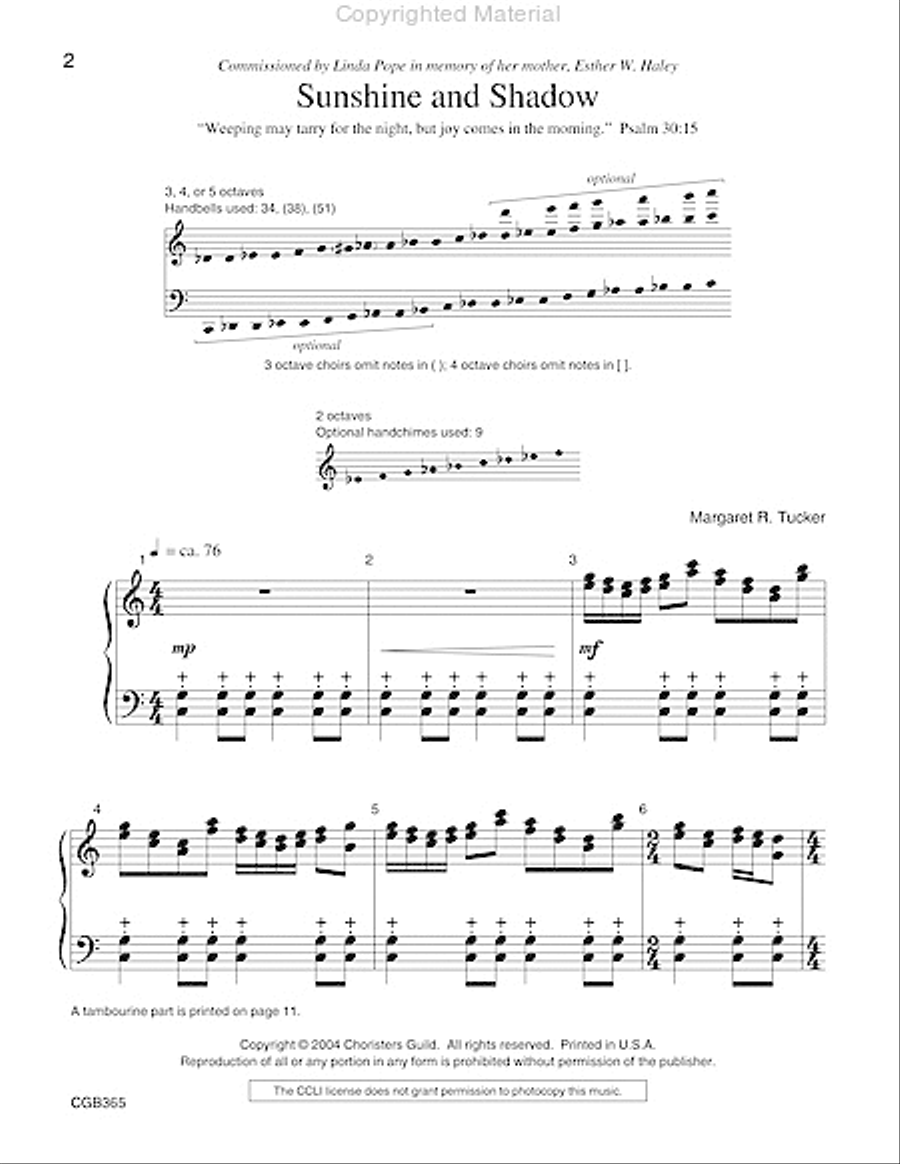 Sunshine and Shadow Handbell Choir scores gallery preview page 2