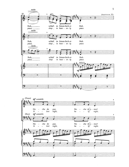 Silent Night (Stille Nacht/Noche de Paz) (Downloadable Choral Score)