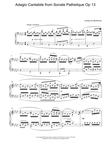 Adagio Cantabile from Sonate Pathetique Op 13