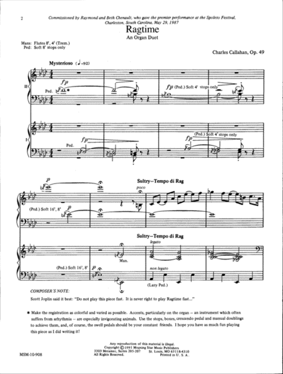 Ragtime Ragtime Organ scores gallery preview page 2