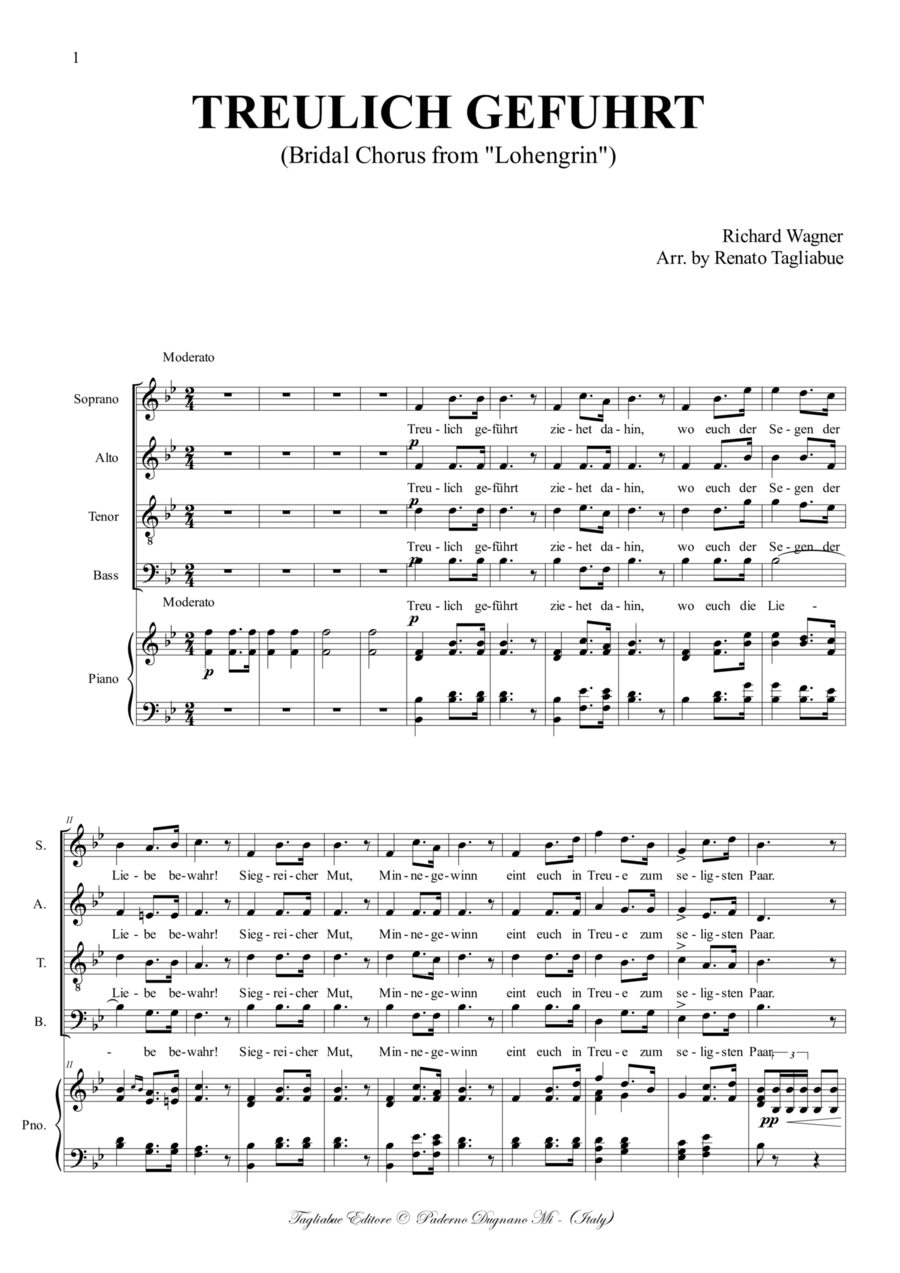 Wagner. TREULICH GEFUHRT (Bridal Chorus from 