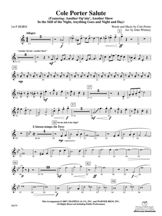Cole Porter Salute: 1st F Horn