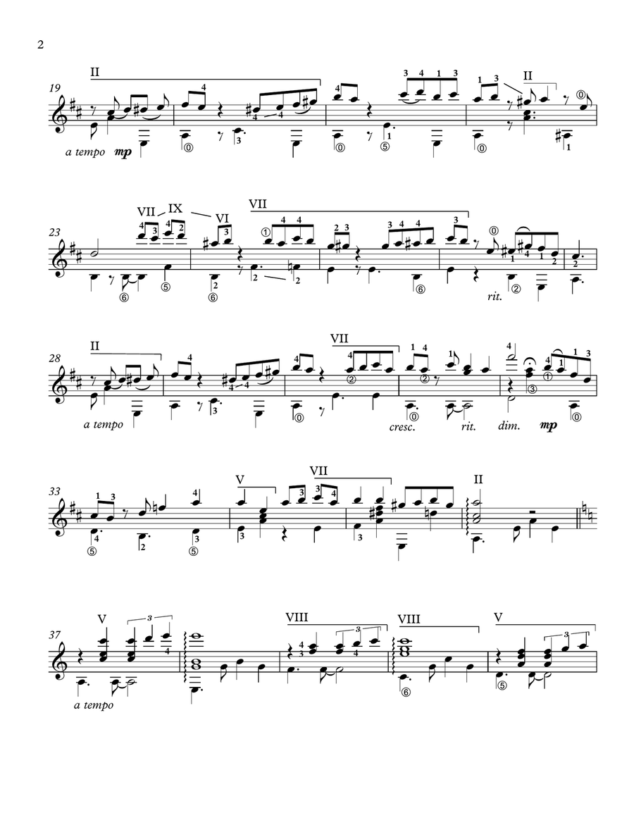 Por una Cabeza Guitar solo Classical Guitar scores gallery preview page 2