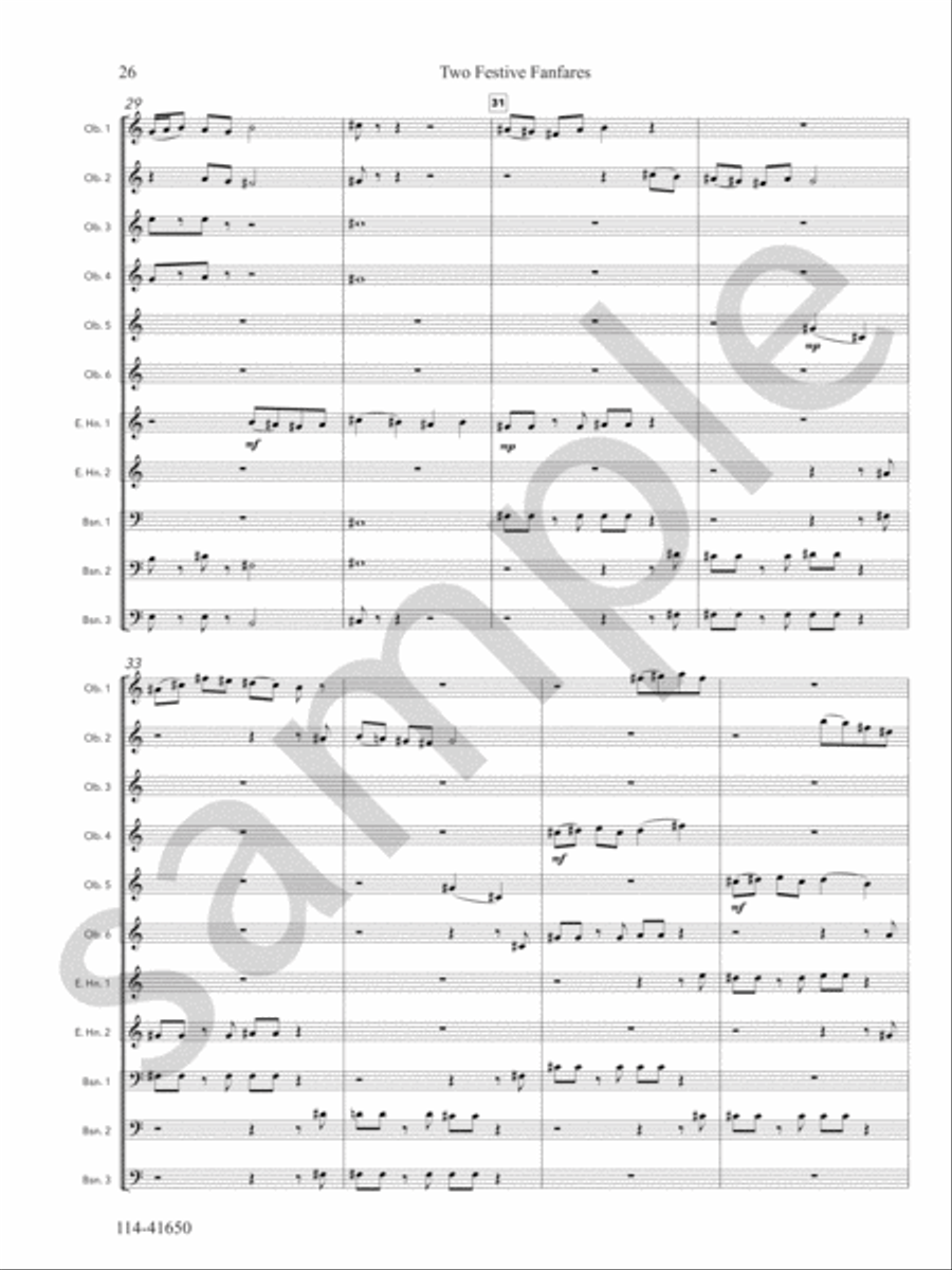 Two Festive Fanfares Chamber Music scores gallery preview page 15