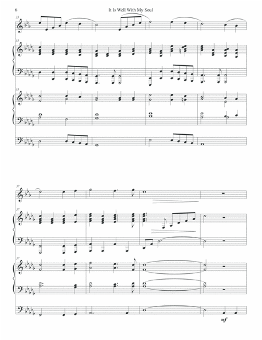 It Is Well With My Soul - Trumpet Solo, Piano, & Organ Trumpet Solo scores gallery preview page 6