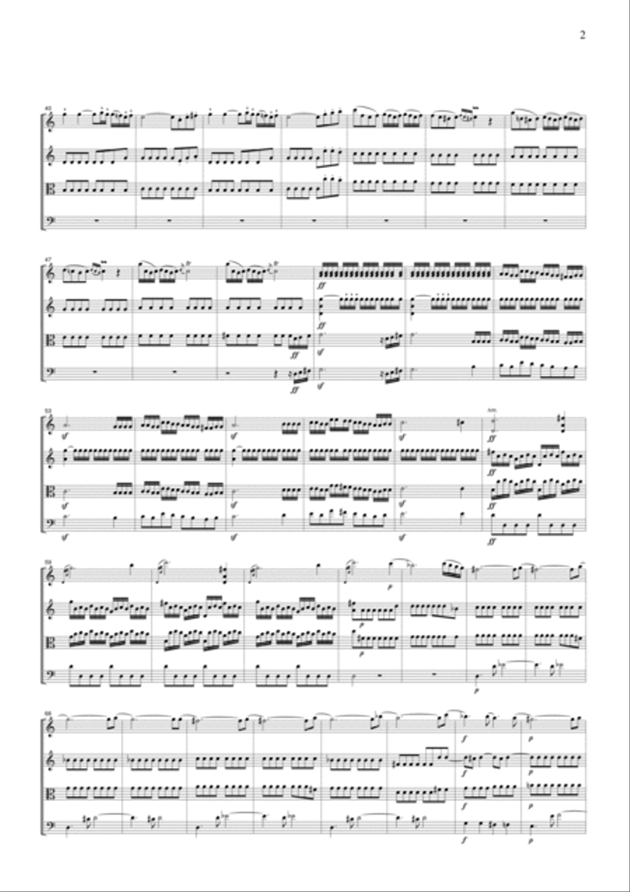 Gluck Ifigenia en Aulide Overture, for string quartet, CG303 String Quartet scores gallery preview page 2