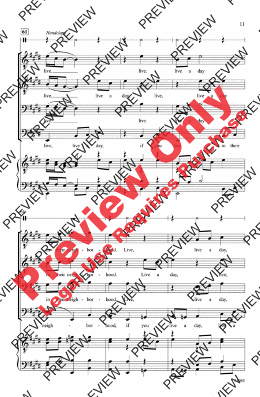Walk a Mile Walk a Mile Men's Choir scores gallery preview page 11