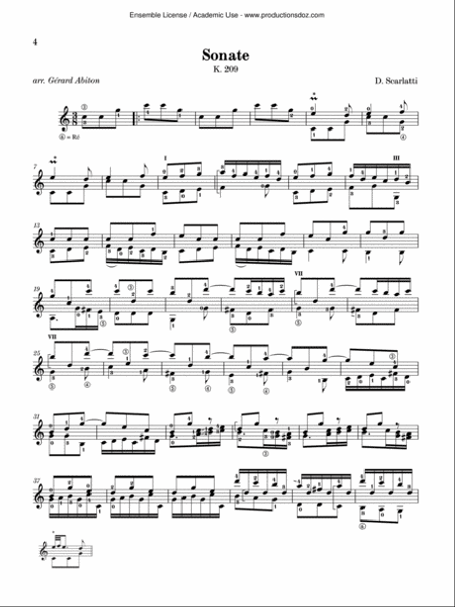 2 Sonates, vol. 2, K. 208, 209 Classical Guitar scores gallery preview page 4
