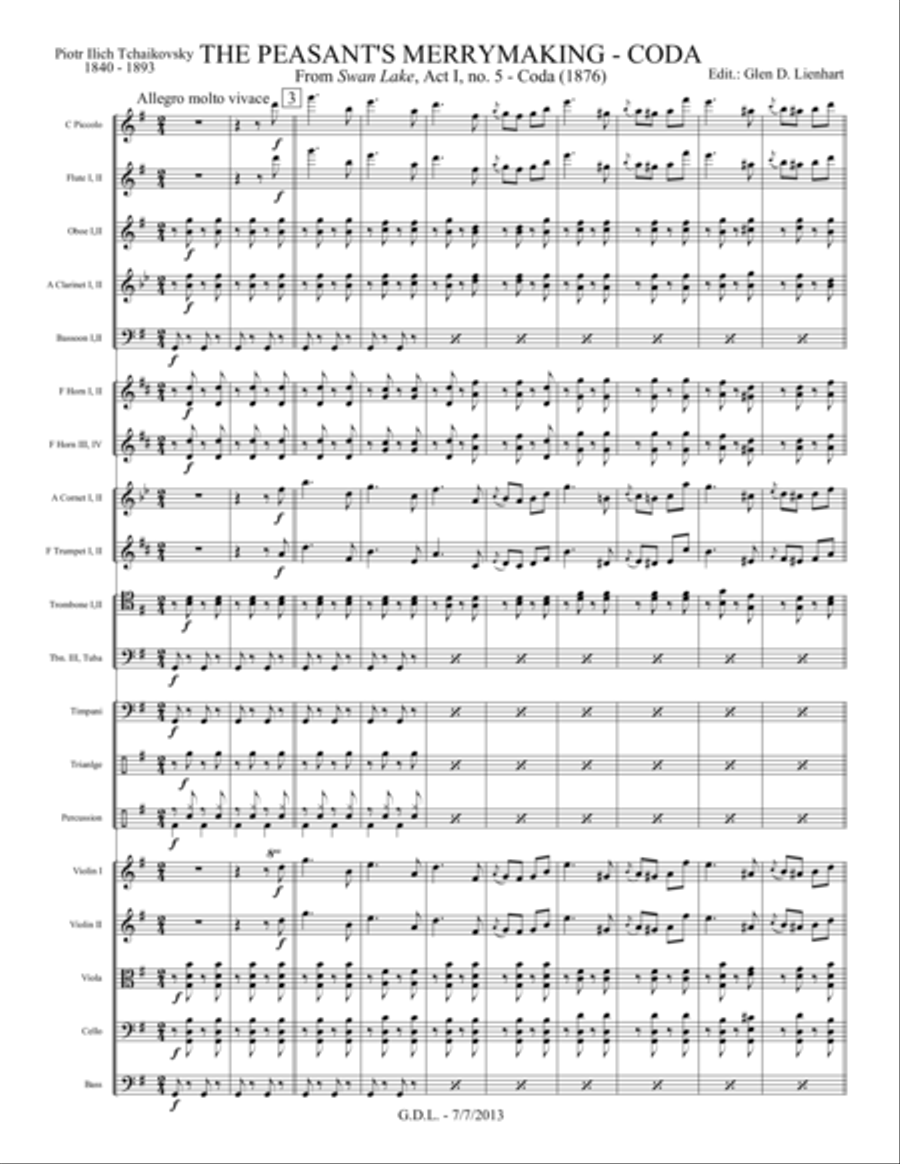 Swan Lake Movement 5 Coda - Extra Score Full Orchestra scores gallery preview page 1