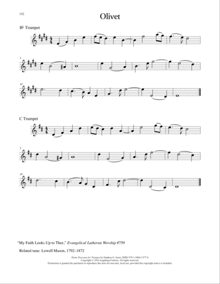 Hymn Descants for Trumpet C Trumpet scores gallery preview page 193