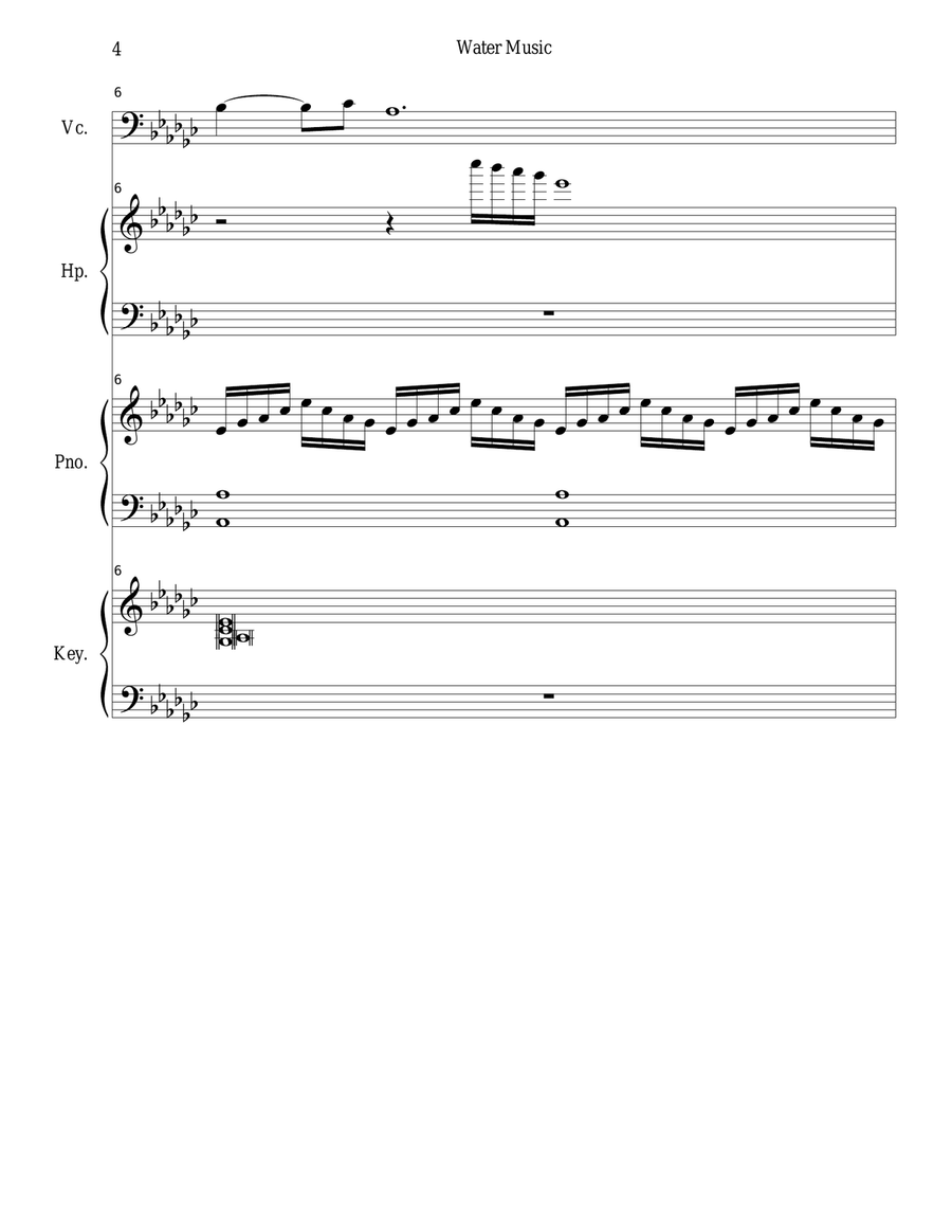 Water Music (Flute, Cello and Harp) Small Ensemble scores gallery preview page 4