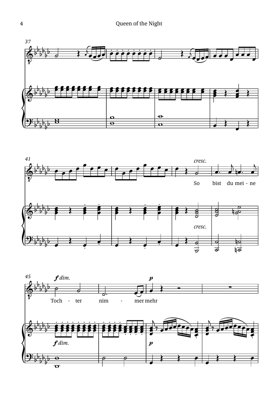 Queen of the Night (aria) - for TENOR in Eb minor Chamber Music scores gallery preview page 4