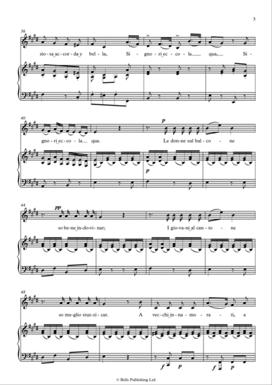 Chi vuol la zingarella (E Major) Voice Solo scores gallery preview page 3