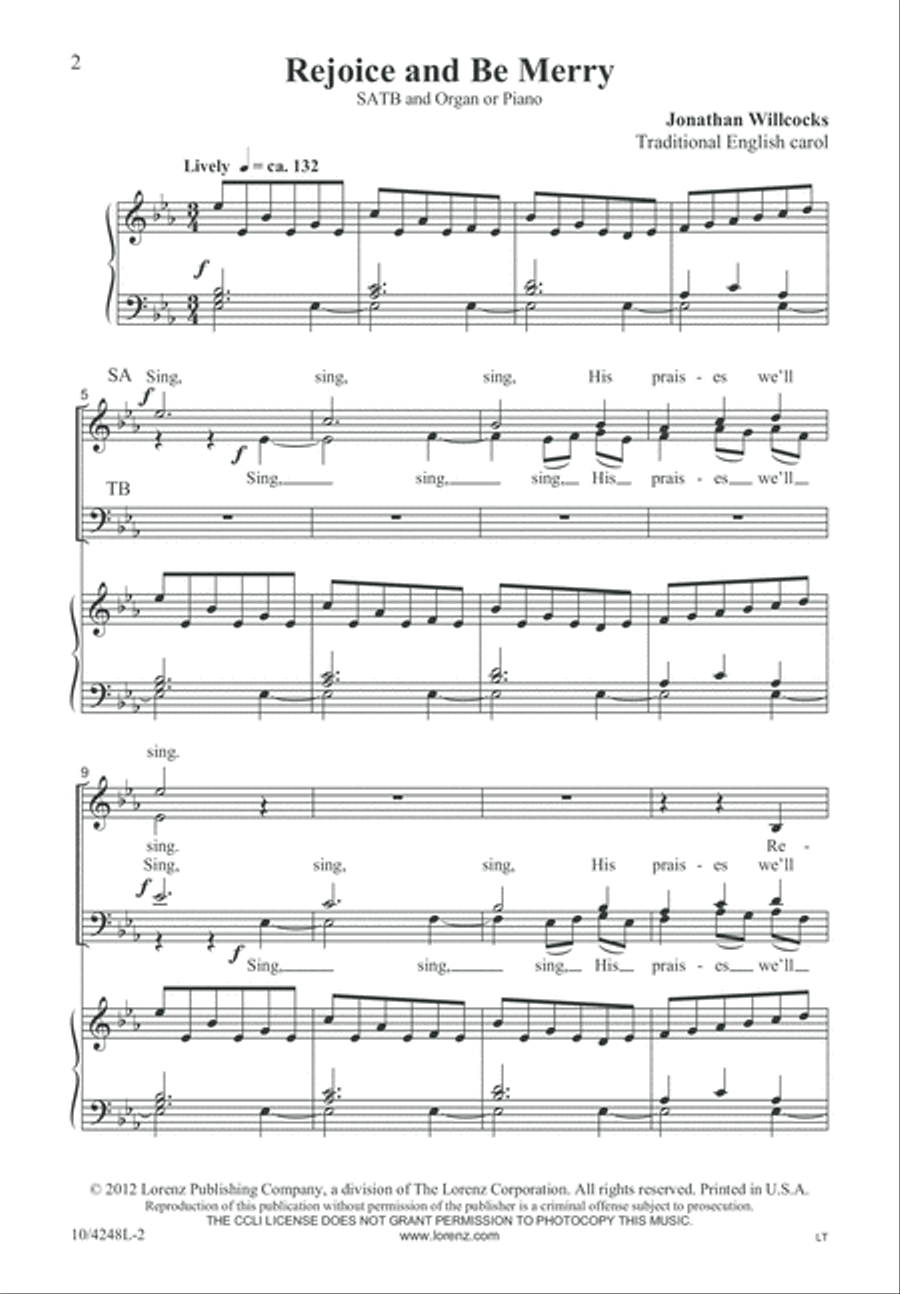 Rejoice and Be Merry 4-Part scores gallery preview page 3