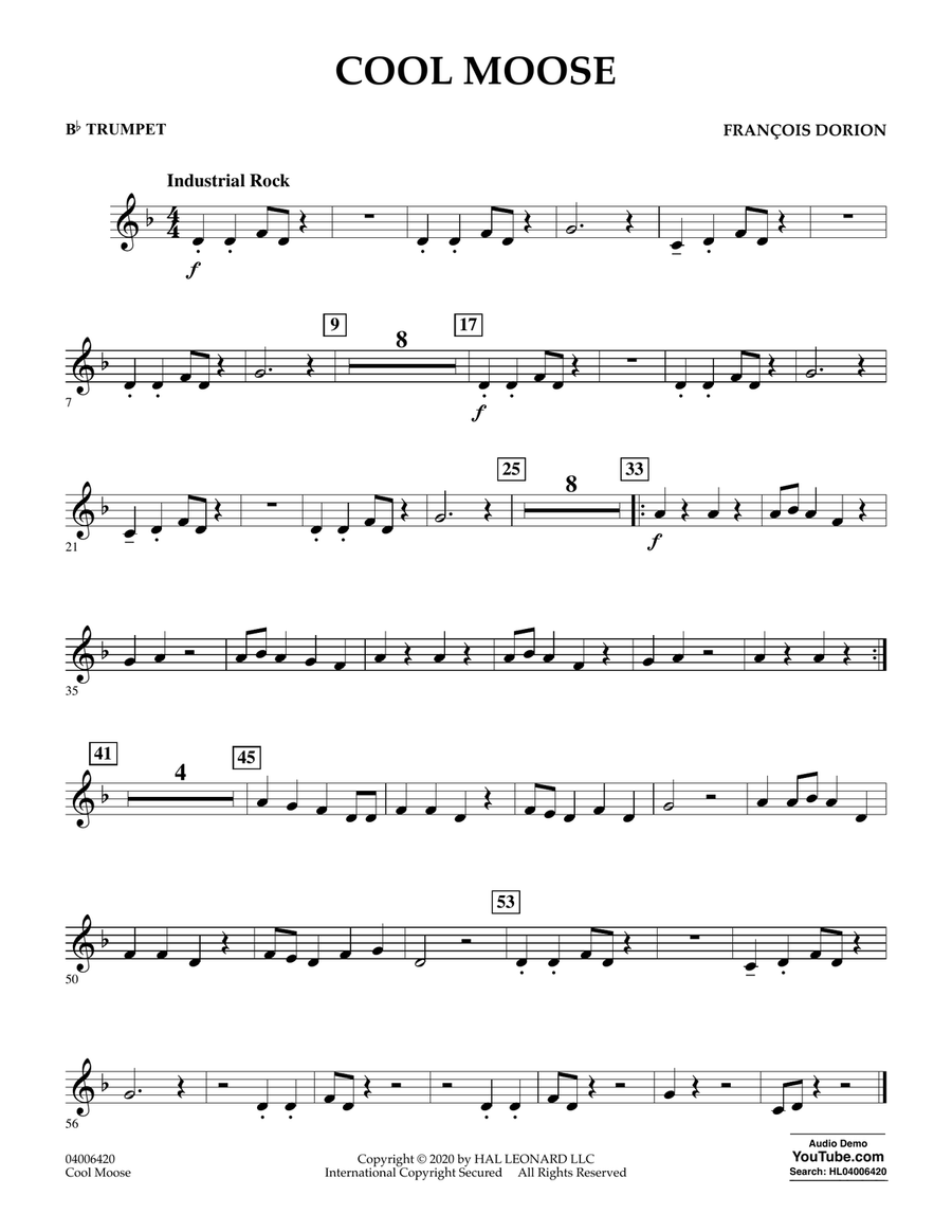Cool Moose - Bb Trumpet Concert Band scores gallery preview page 1