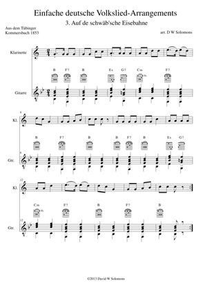 Railway Song (Auf de schwäb'sche Eisebahne) for clarinet and guitar
