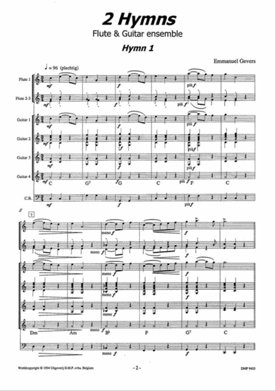 Twee Hymnen Flute scores gallery preview page 2