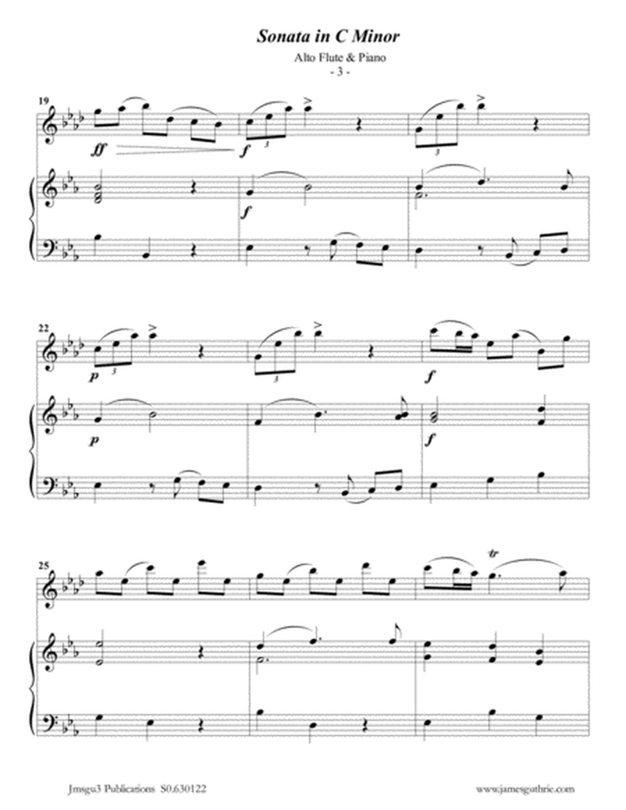 Telemann: Sonata in C Minor for Alto Flute & Piano image number null