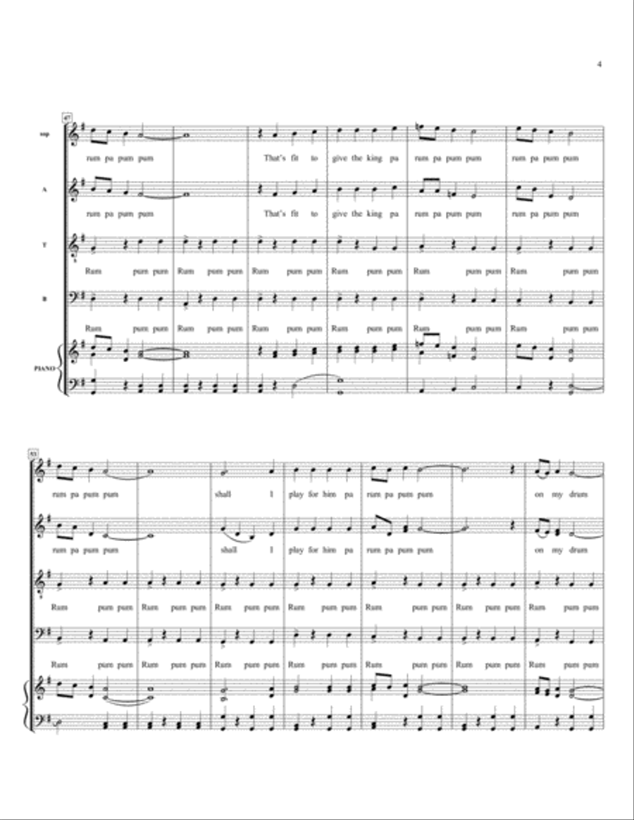 The Little Drummer Boy The Little Drummer Boy 4-Part scores gallery preview page 4