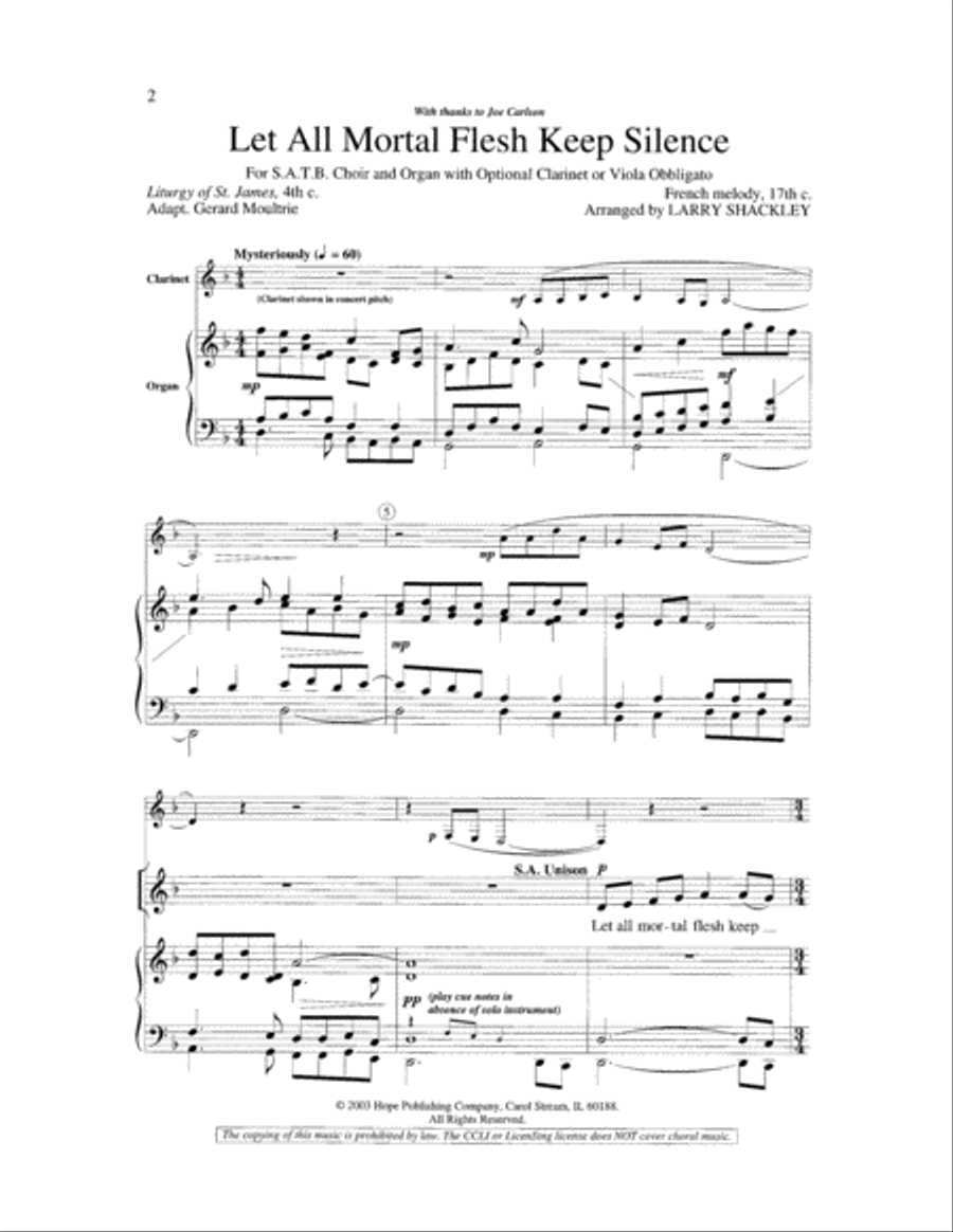 Let All Mortal Flesh Keep Silence 4-Part scores gallery preview page 2