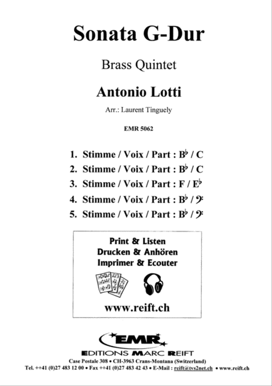 Sonata G-Dur Sonata G-Dur Brass Quintet scores gallery preview page 2