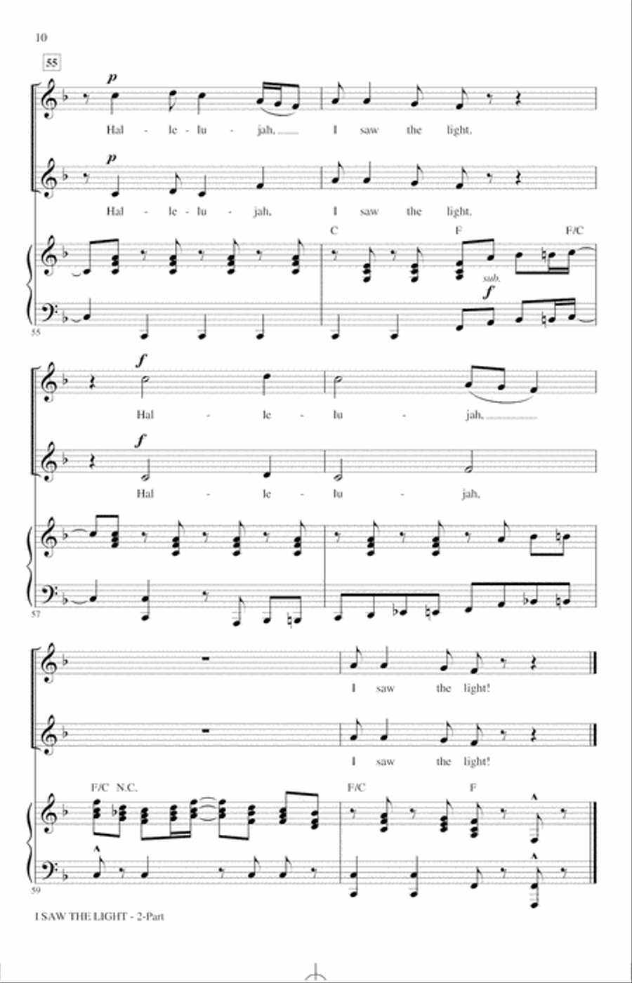 I Saw The Light (arr. Audrey Snyder) 2-Part scores gallery preview page 8