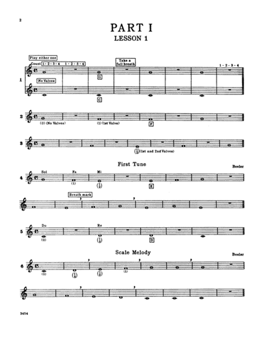 Walter Beeler Method for the Cornet (Trumpet), Book 1