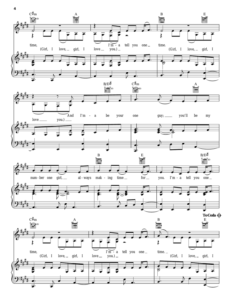 One Time One Time Piano, Vocal, Guitar scores gallery preview page 4