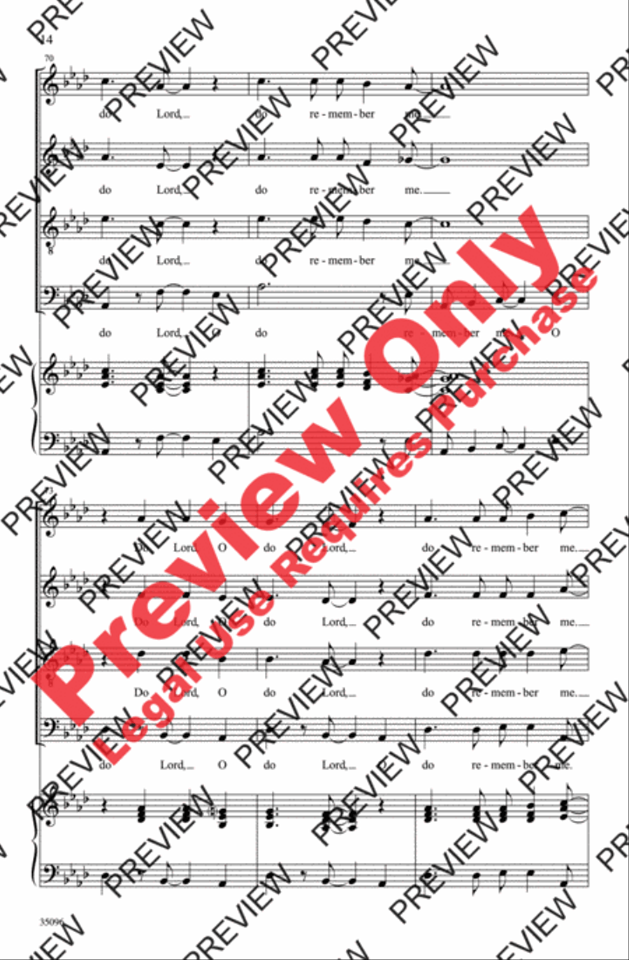 Do Lord, Remember Me Do Lord, Remember Me 4-Part scores gallery preview page 14