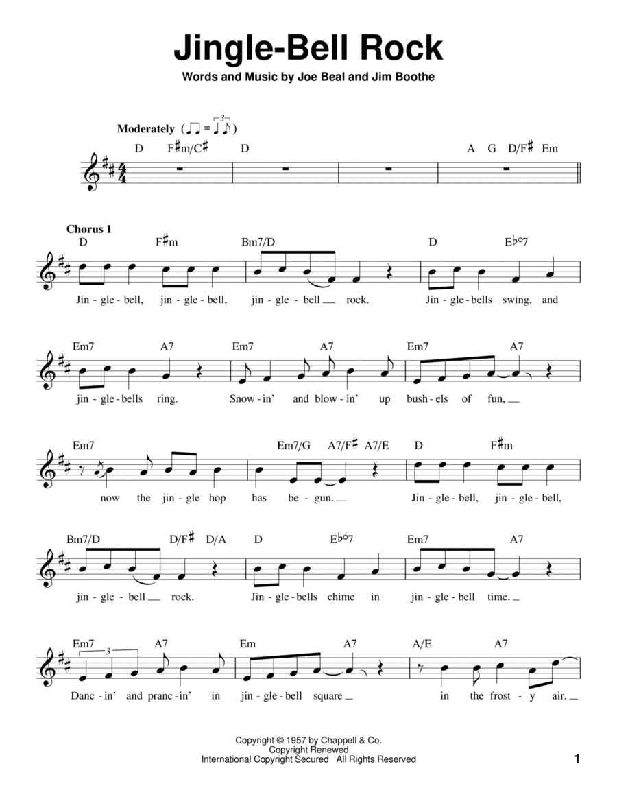 Jingle Bell Rock Voice scores gallery preview page 1
